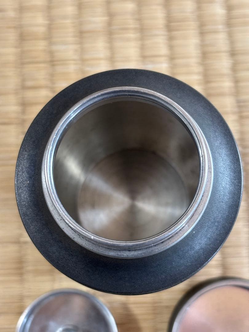 煎茶道具　錫製　林亭瑞製　茶入　茶心壺　細かい装飾　286g 幅7×高10㎝