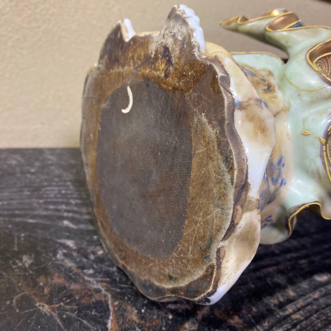 九谷焼　金蘭手観音図置物