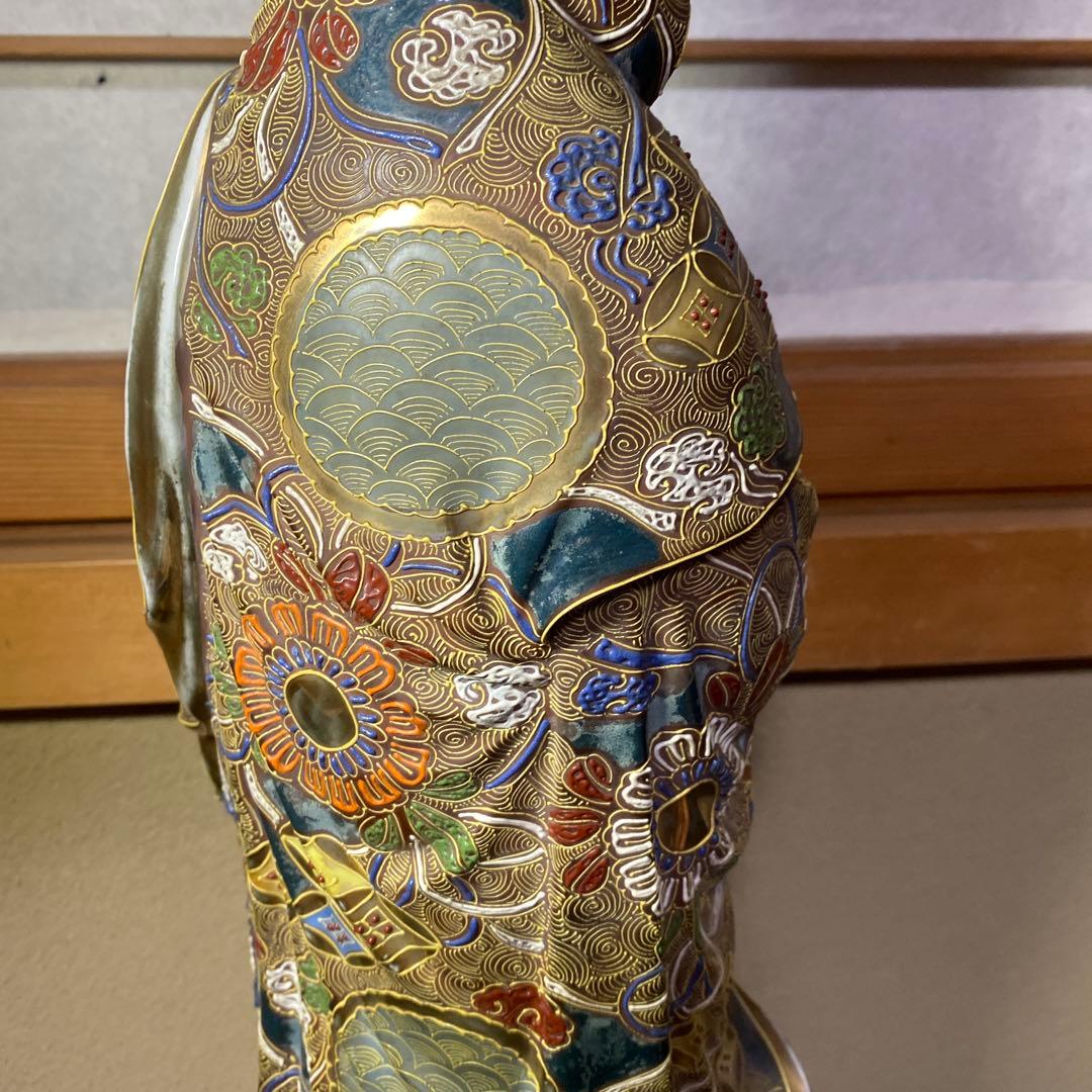 九谷焼　金蘭手観音図置物