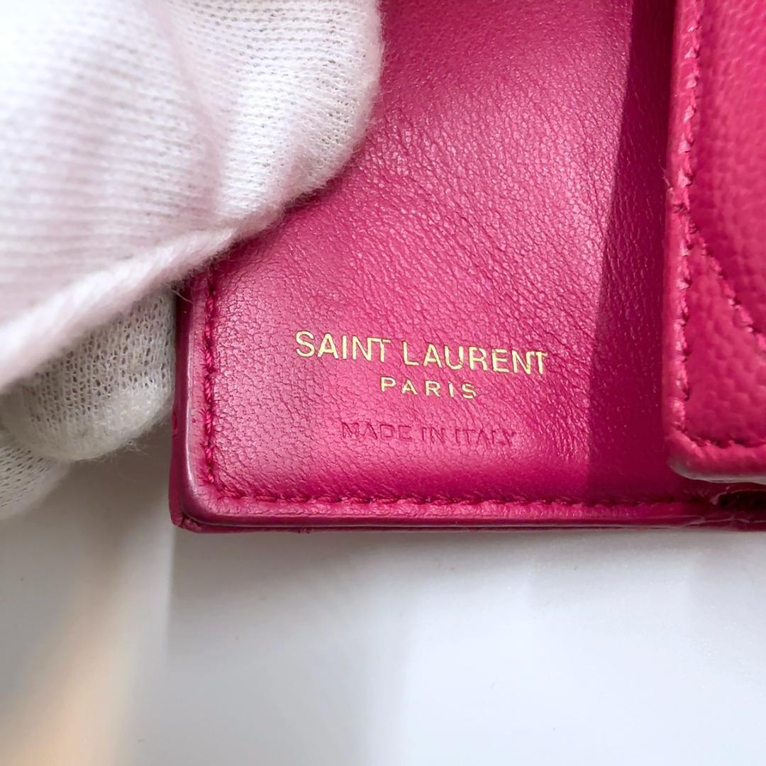 ◇サンローラン◇レザー/カサンドラ/コンパクトウォレット/三つ折り財布