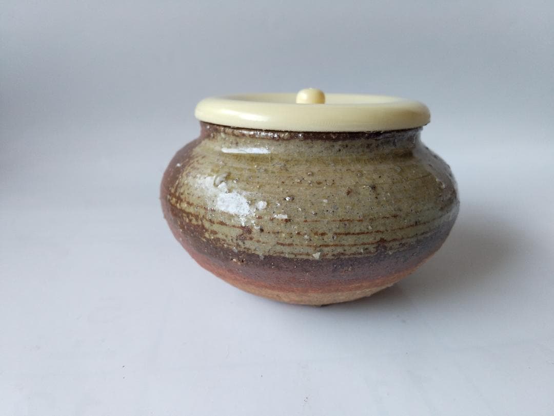 がっちゃん信楽焼 大海 茶入 今井桂秋 仕覆 織部異紋 茶道具 共箱 新品