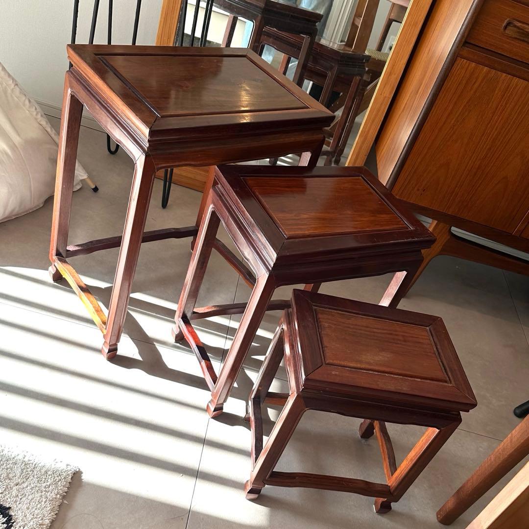 ネストテーブル　唐木　花梨　3点セット