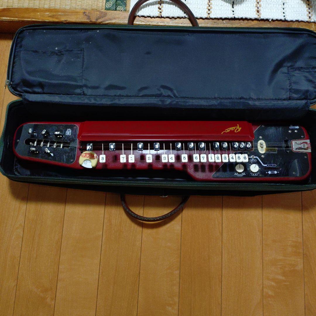 大正琴 赤 6弦 ケース付き