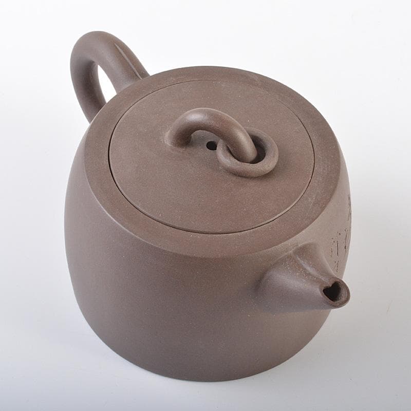 中国　紫砂　朱泥　漢詩刻　急須　茶壷　在銘　V　R6306