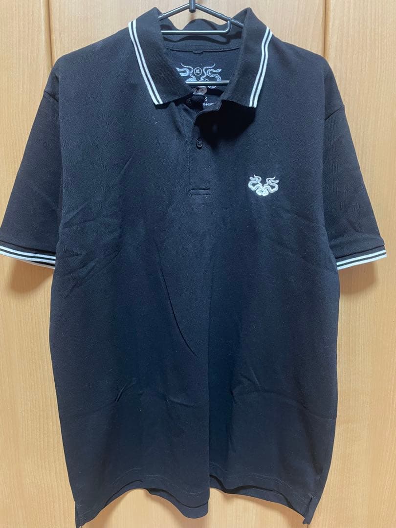 KNOSIS 蛇刺繍 ポロシャツ XL ブラック