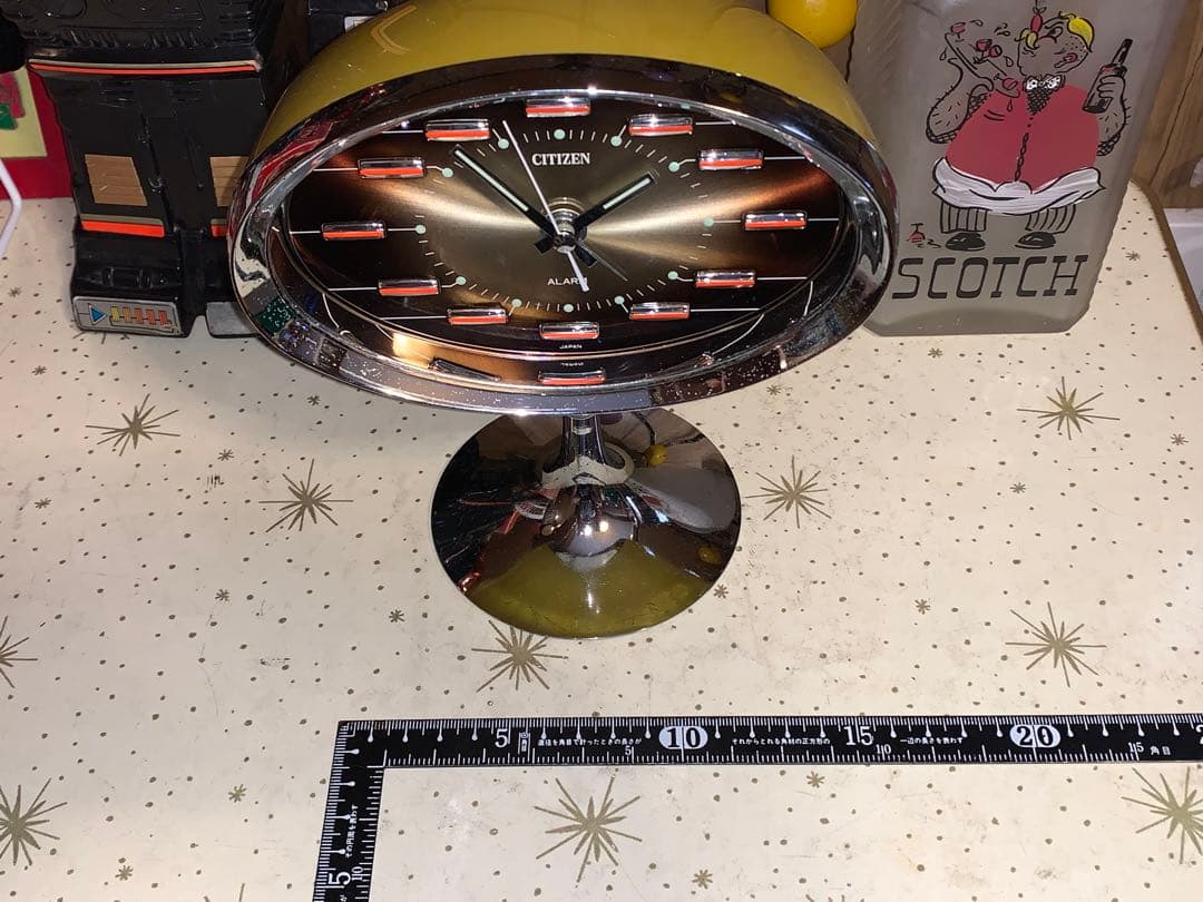 昭和レトロ　動作品　シチズン CITIZEN アラーム付　置時計　スペースエイジ