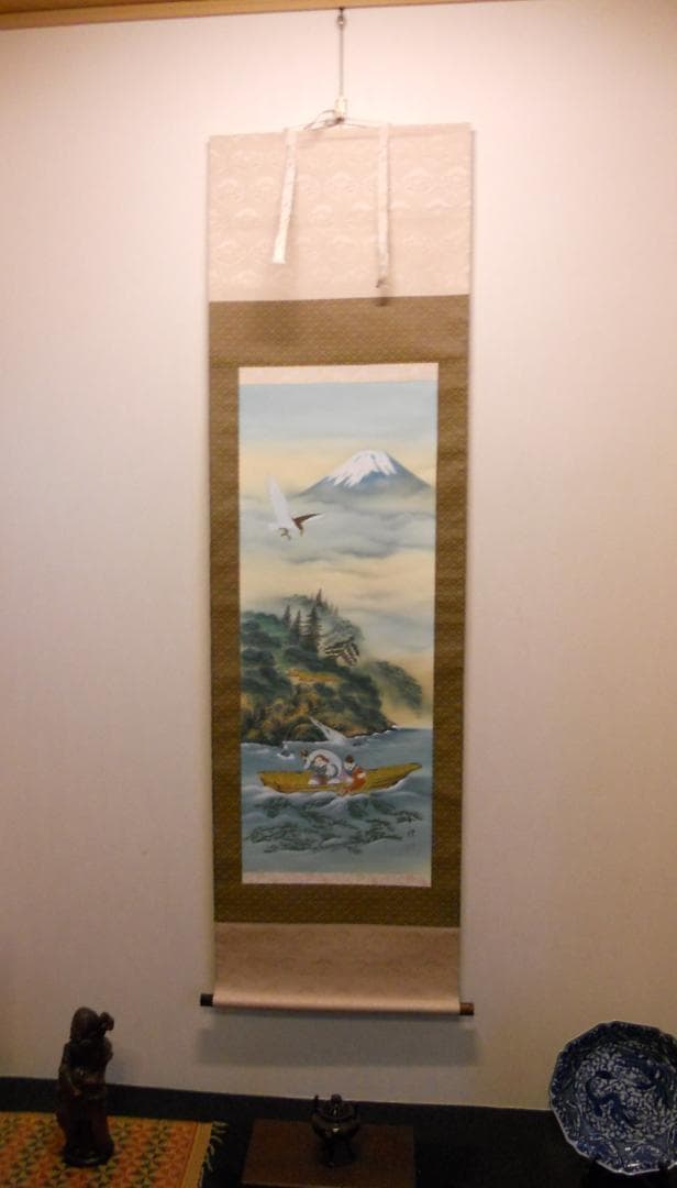 掛け軸 和佳 恵比寿 大黒 絹本 希少 軸装 茶道具 掛軸 美品 です。