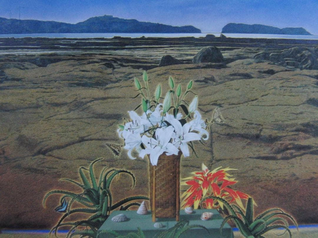 加野尚志、【凪の刻（初夏の崎戸）】、希少な額装用画集より、新品額装付