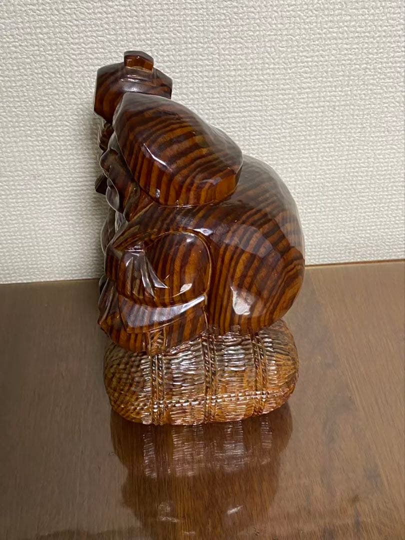 木彫り 大黒様七福神大黒様大黒天 置物 縁起物 年代物 在名