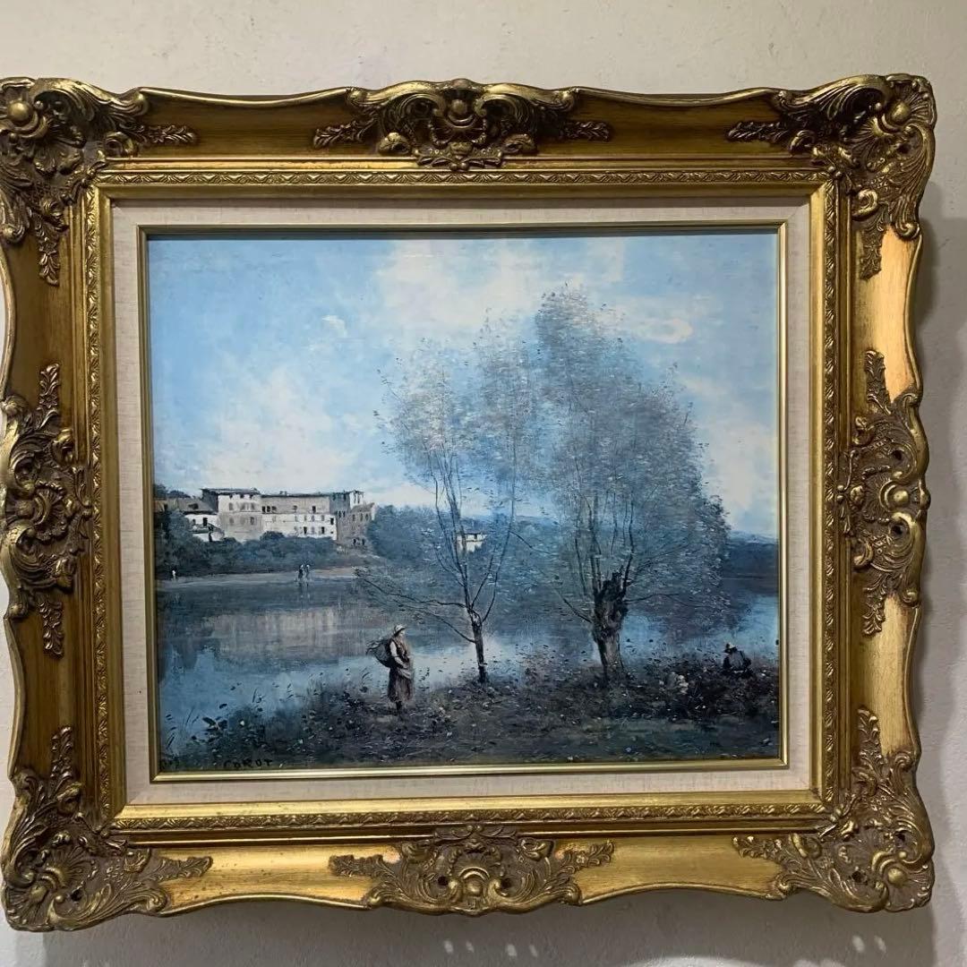 絵画　世界の名画　コロー『ヴィル・ダブレー』F10大判　高級額装　複製画