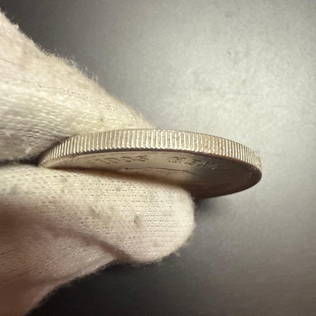 メキシコ　クアウテモック王　5ペソ　大型銀貨　本物保証