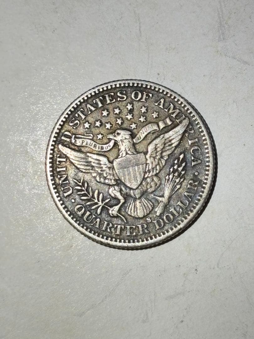 岡*満様 バーバークォーター　1907S 特年　極美品　希少　レア　古銭