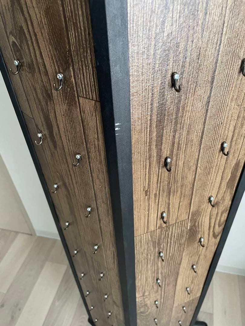 【店舗・イベント什器】木目アイアン調回転什器