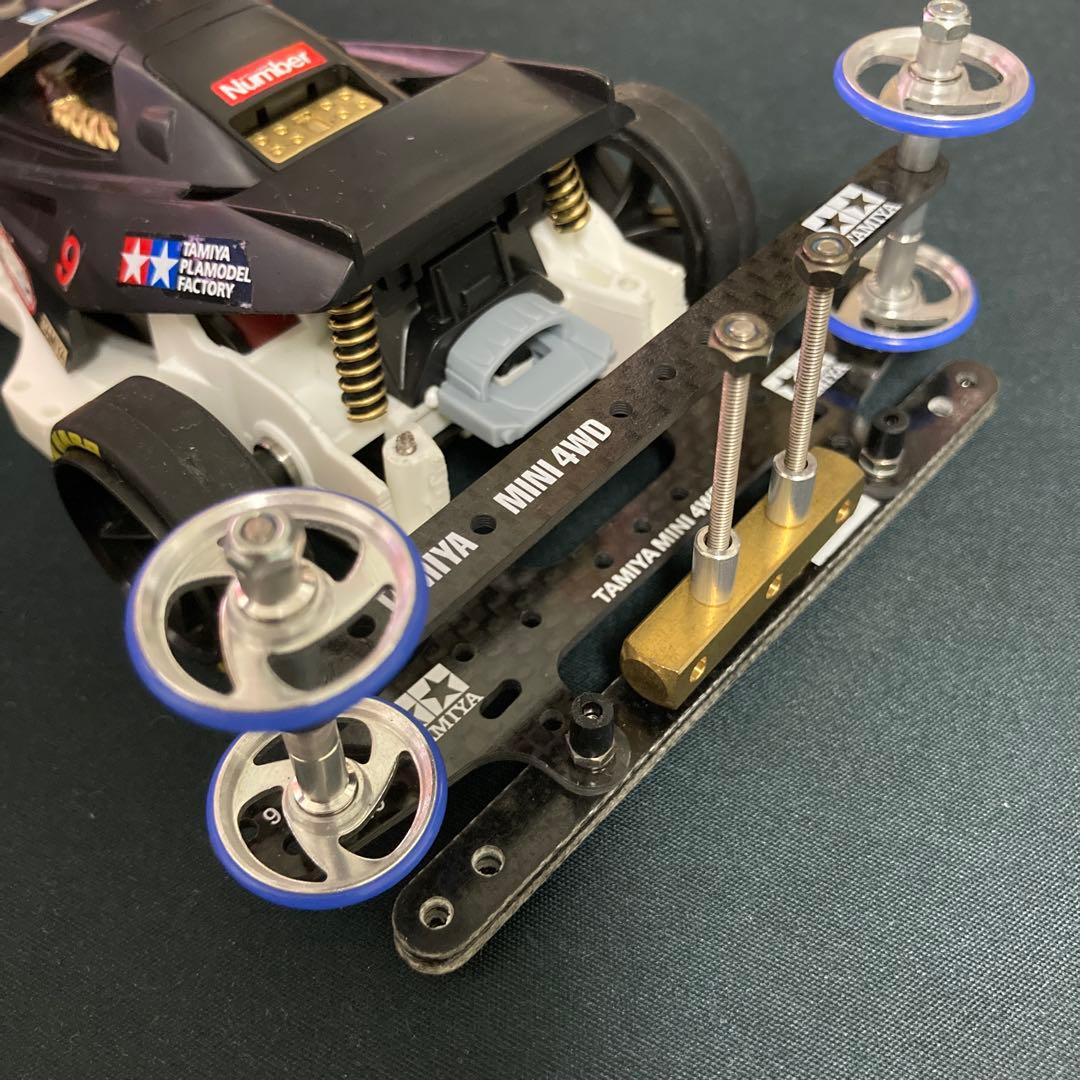 ミニ四駆 ブラックグラスホッパー2 MAシャーシ カーボンパーツ 脱脂済ローラー