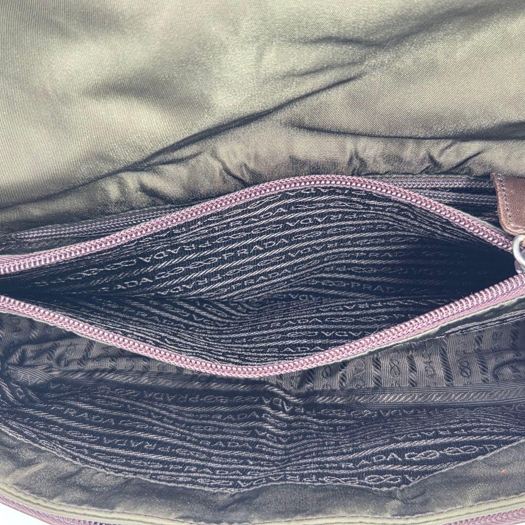 【良品】PRADA ナイロン ショルダーバッグ グリーン ヴィンテージ 肩掛け