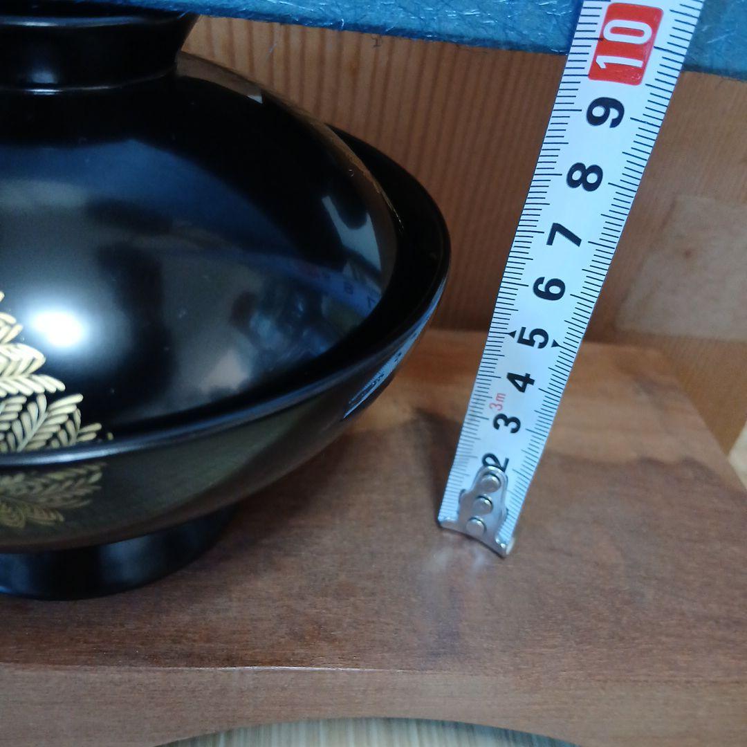 輪島塗　蓋付吸物椀 5客 金箔　蒔絵　沈金