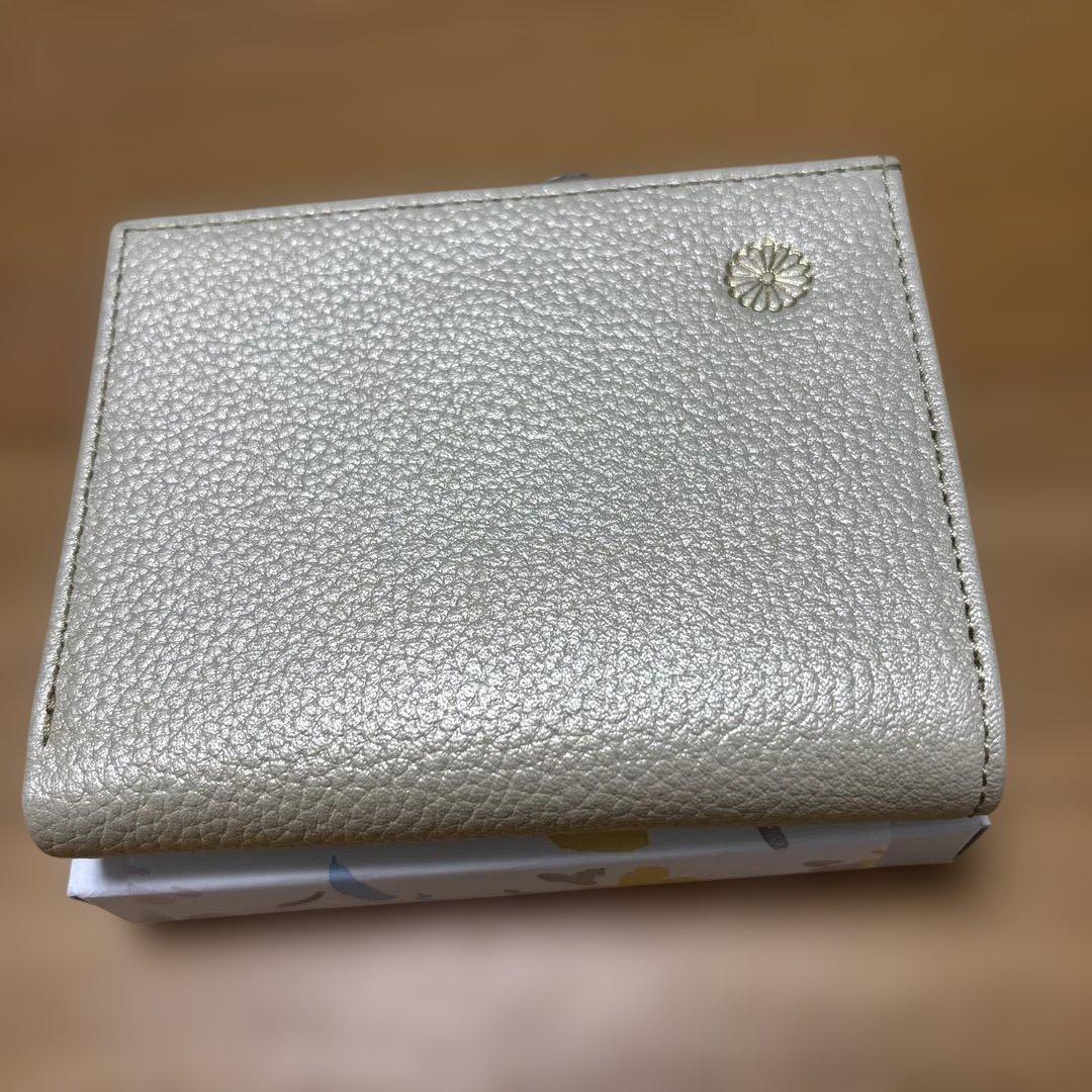 ※未使用に近い　皇居限定　がま口財布　ゴールド　牛革　箱付き