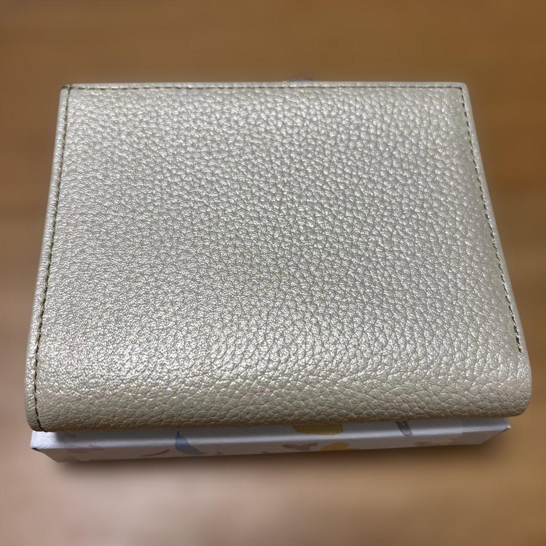 ※未使用に近い　皇居限定　がま口財布　ゴールド　牛革　箱付き