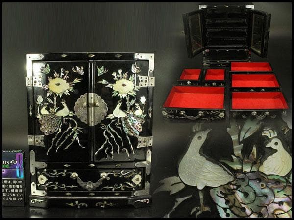 高麗美術 螺鈿 引き出し箱 美品(ZE366)