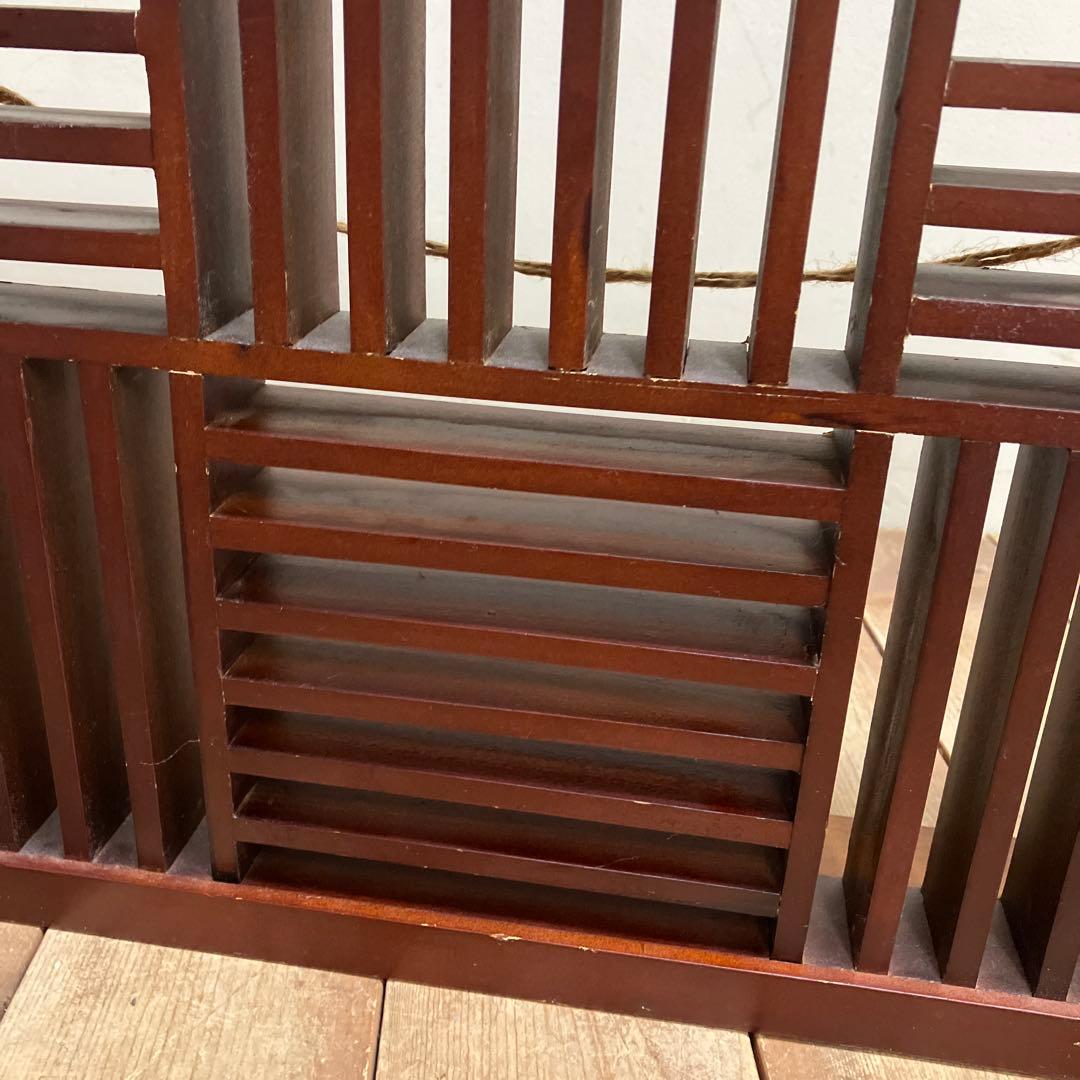 A-2 昭和レトロ 木製 CDラック 飾り棚 収納ラック 和モダン 格子デザイン