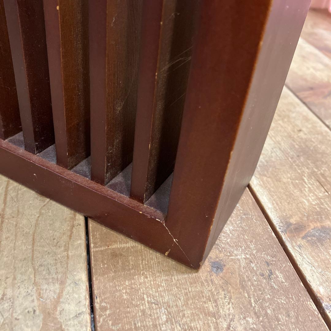 A-2 昭和レトロ 木製 CDラック 飾り棚 収納ラック 和モダン 格子デザイン