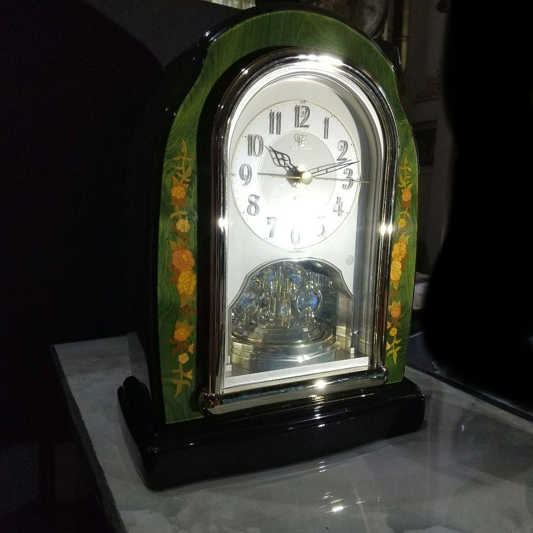 電波置時計 象嵌タイプクリスタル 高さ26cm 美品