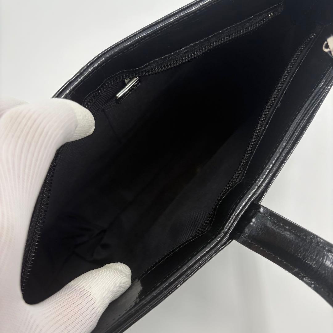 美品　HAMANO ハマノ 濱野　ハンドバッグ レザー チェーン 黒 853