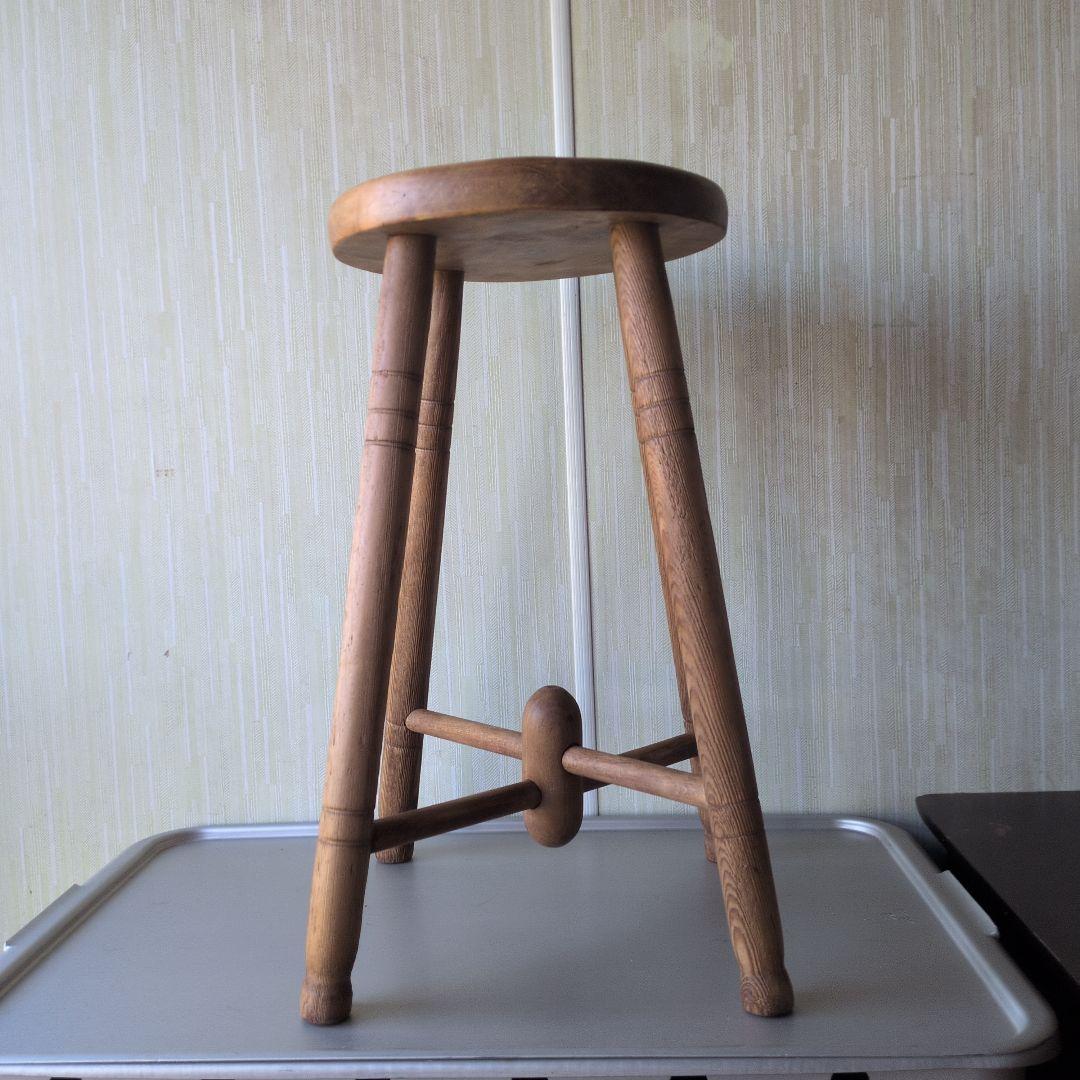 アンティークイギリス木製ラウンドスツール