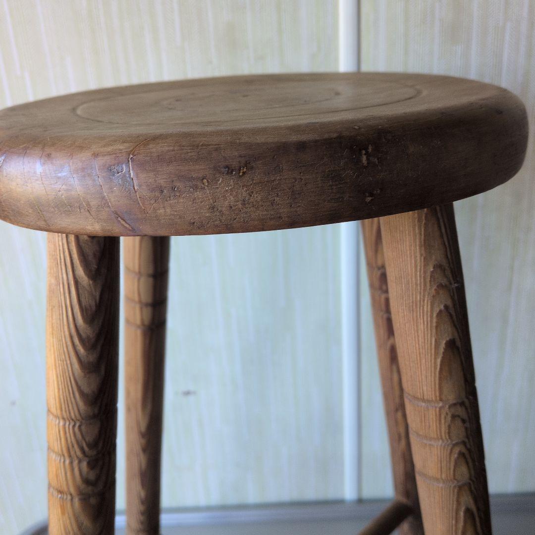 アンティークイギリス木製ラウンドスツール