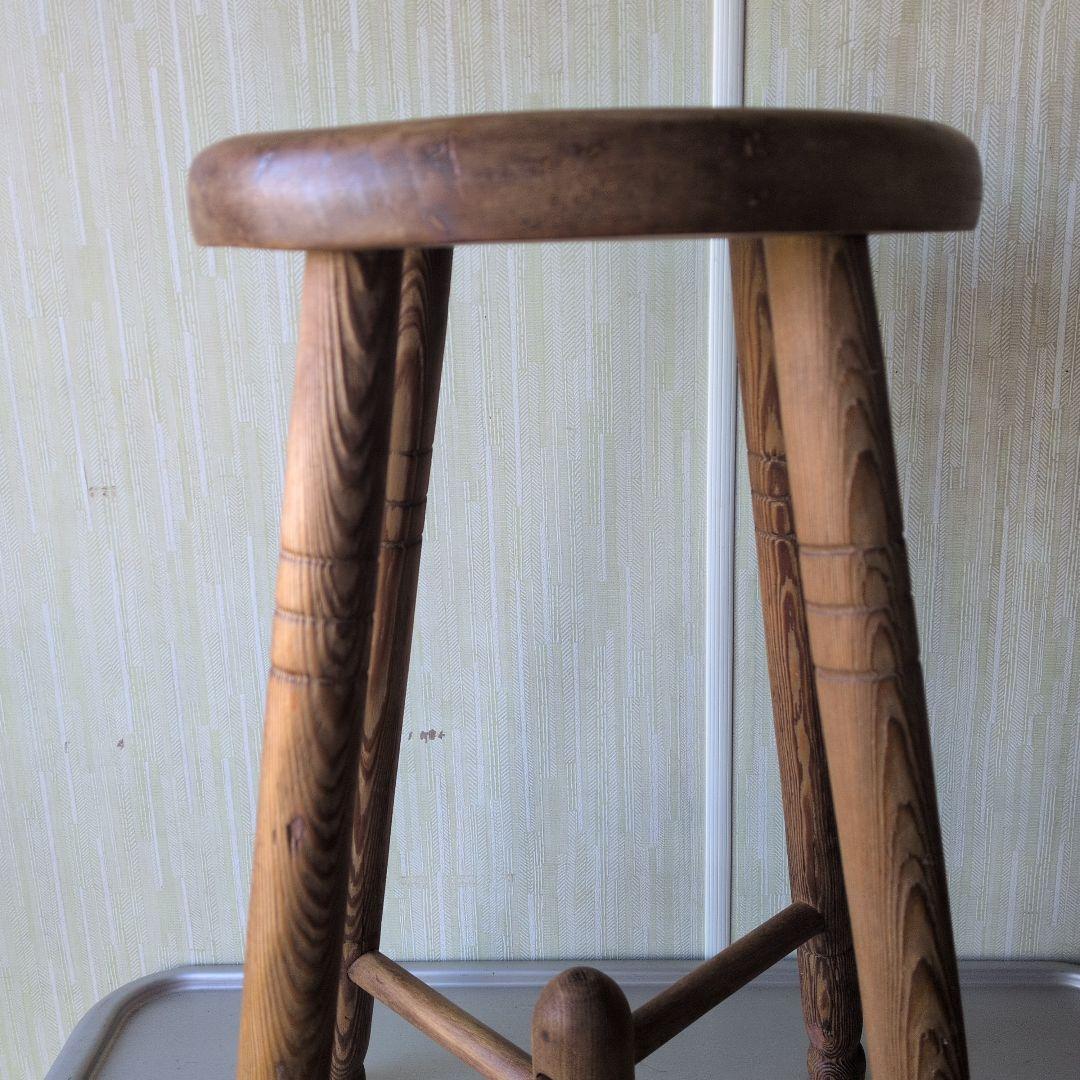 アンティークイギリス木製ラウンドスツール