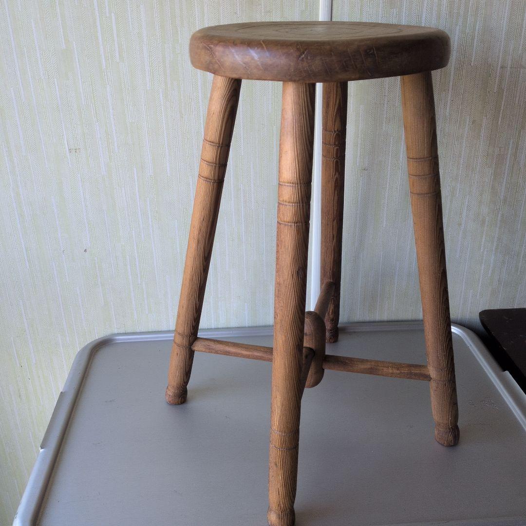 アンティークイギリス木製ラウンドスツール