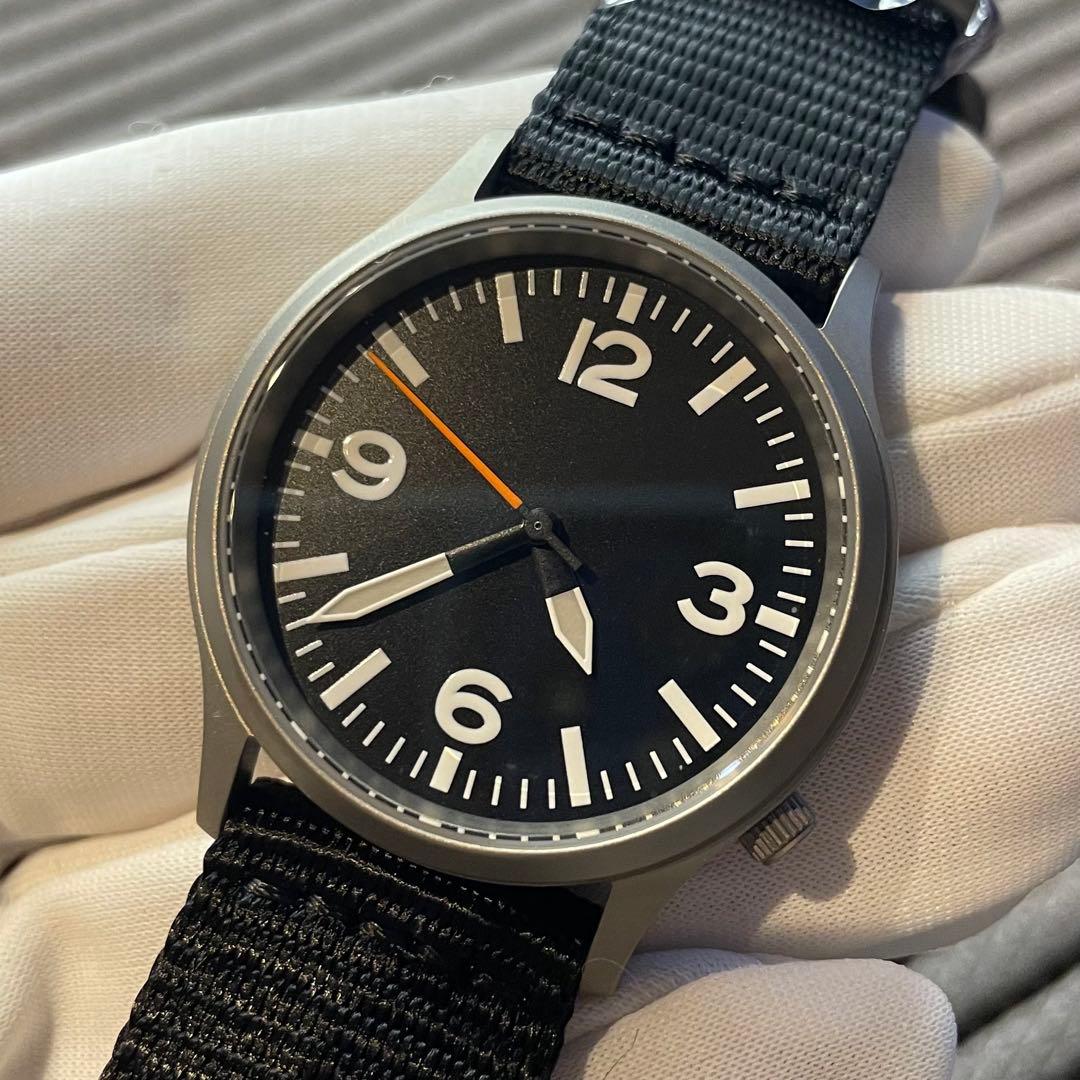 新品 ミリタリーウォッチ チタン パイロット セイコームーブ
