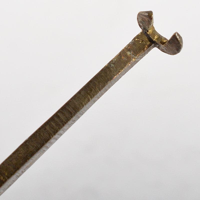 李朝　朝鮮古民具　古銅　刻神獣　古い錠前　鍵　M　R7375