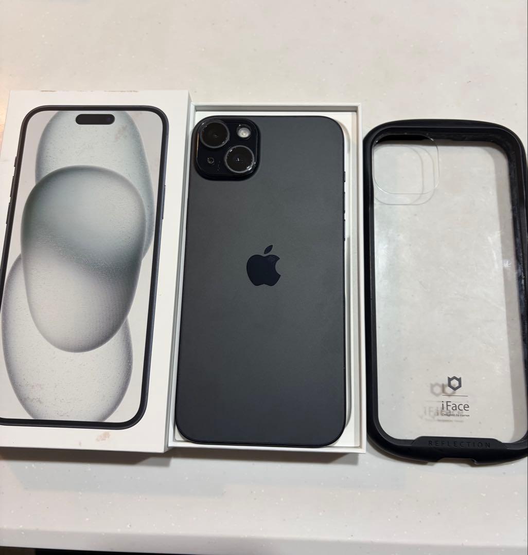 【美品】iPhone15Plus 128G ブラック iFaceケース付き
