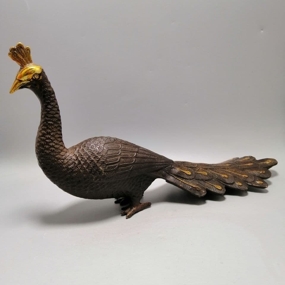 銅製 美しい孔雀 リビング 玄関 お茶台 机 本棚 装飾品 工芸品 置物