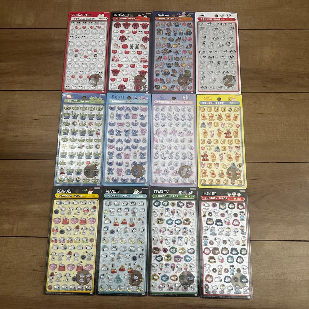 〔正規品〕ボンボンドロップシールミニ ディズニー&スヌーピー コンプリート