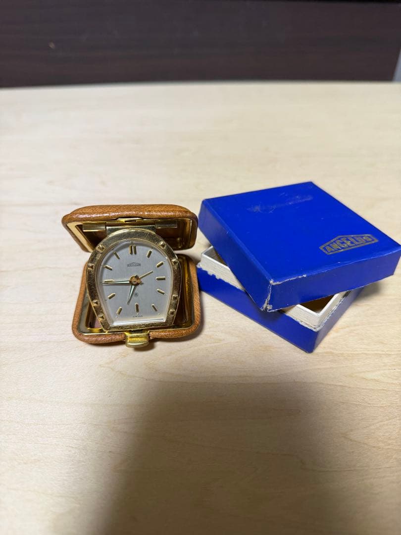 ANGELUS MIDGET 時計 目覚まし 不動、アラームは可動 スイス製