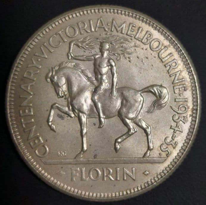 オーストラリア 1934-35年 フローリン メルボルン100周年記念