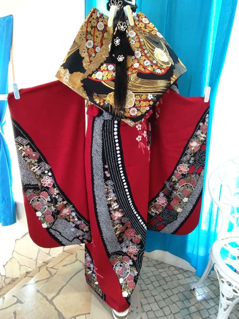 振袖フルセット、正絹絞り振袖成人式、重ね衿帯揚げ帯締め、西陣袋帯襦袢、ガード加工