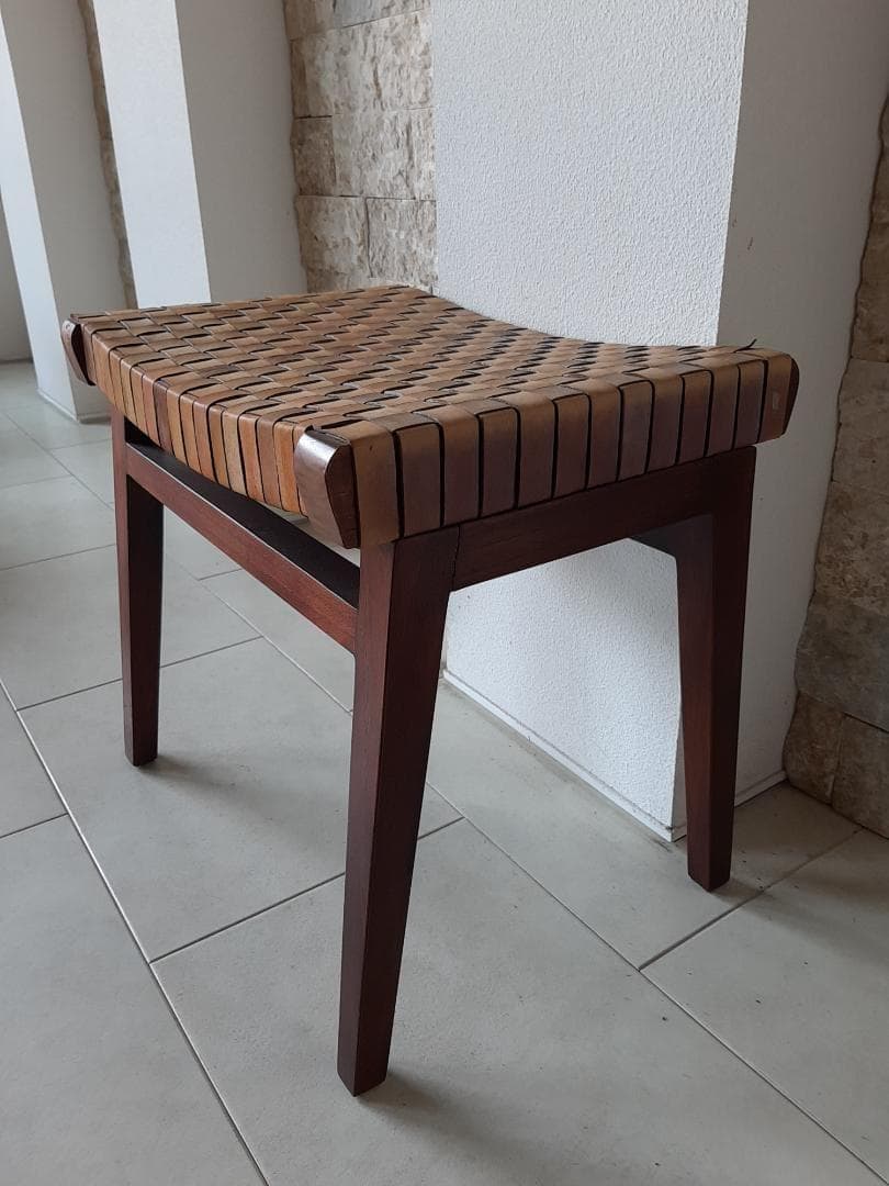 本革スツール～Woven leather stool～