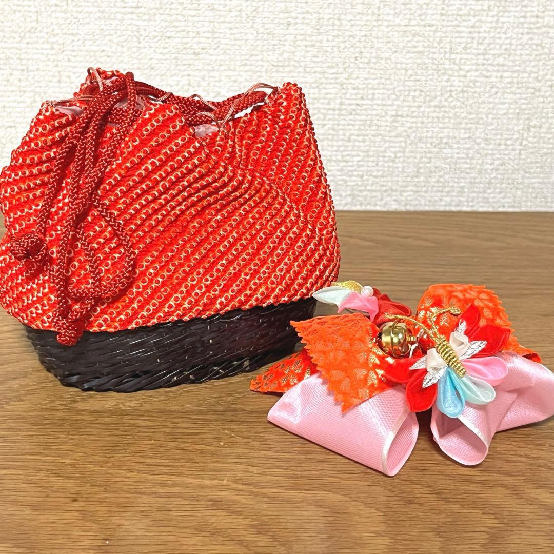 七五三 3歳 絞り柄 着物 アンティーク 被布セット