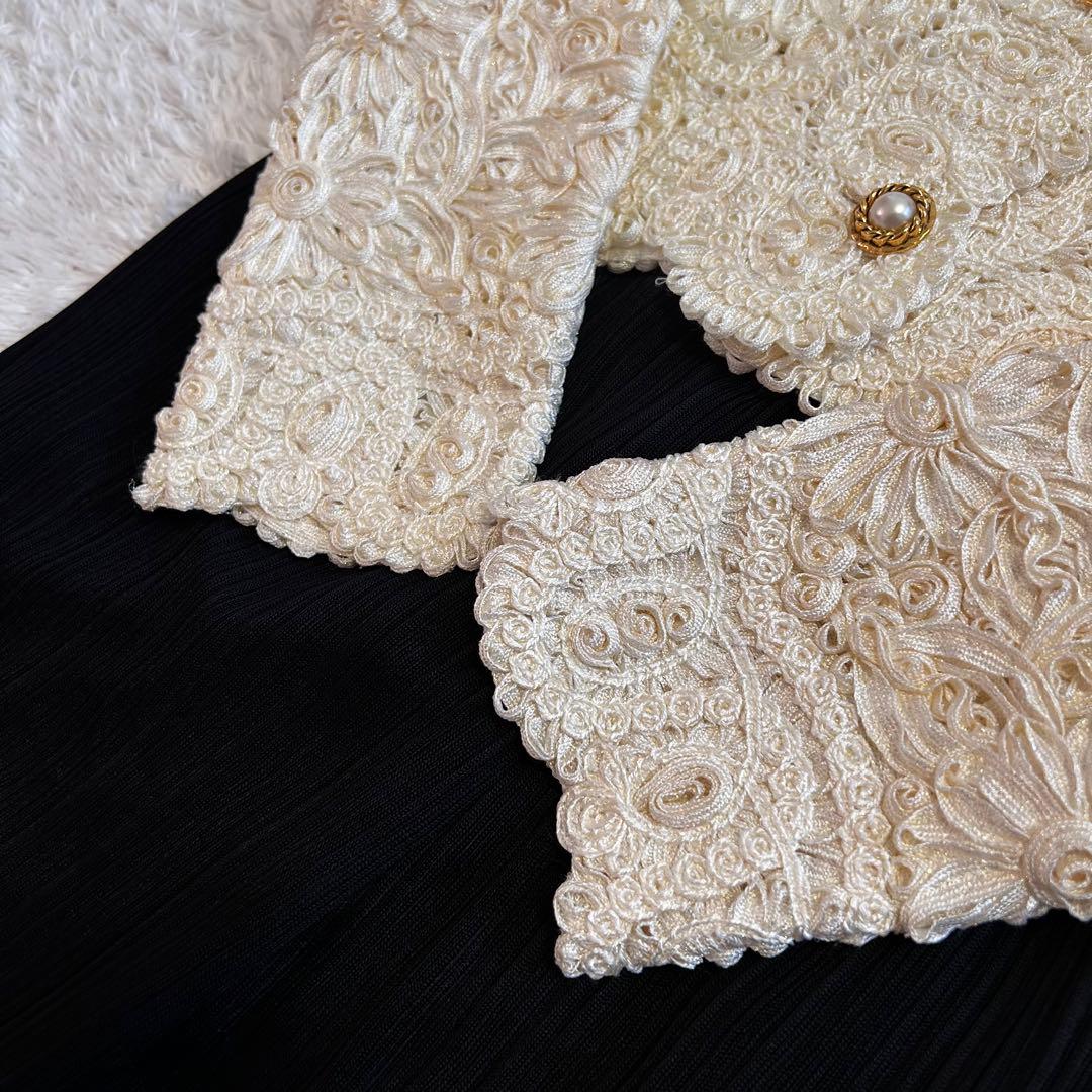 美品⭐︎MELROSE LA-BREA リボンヤーンレースセットアップ　花モチーフ