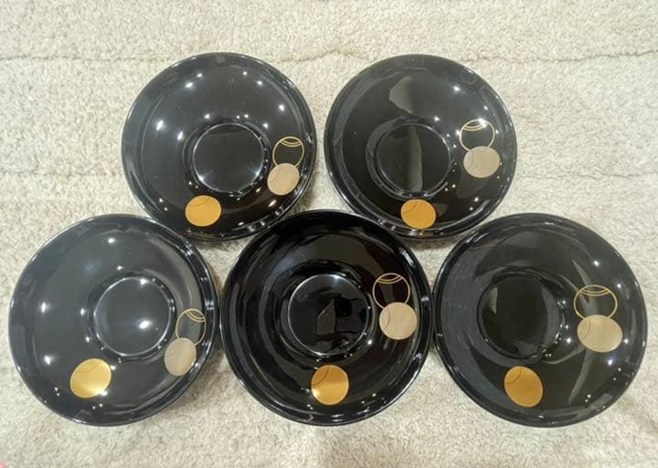 輪島塗 加藤正 極上本堅地 茶托 五客揃い箱入り未使用