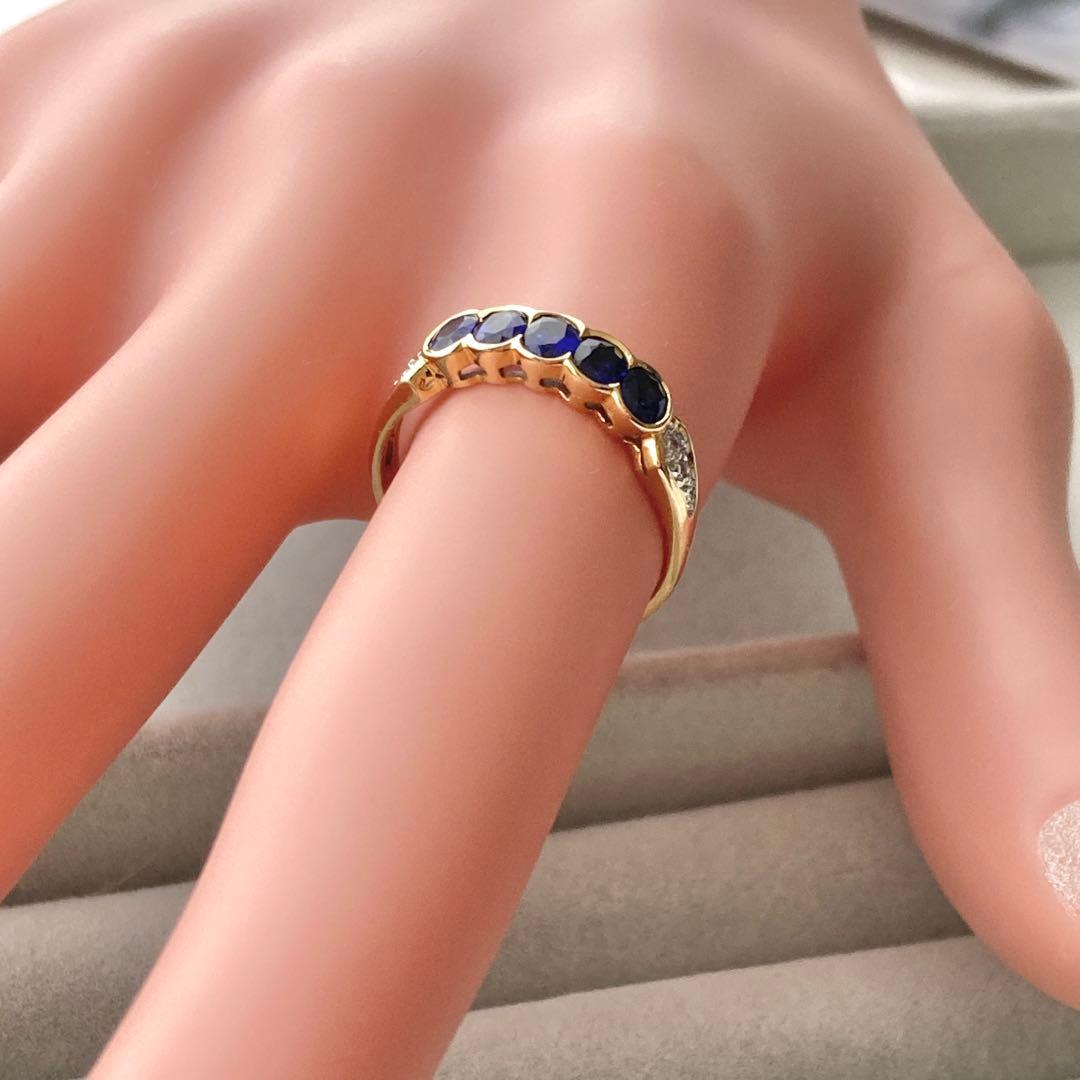 詳細不明リング　K18？ サファイア？ ダイヤモンド？