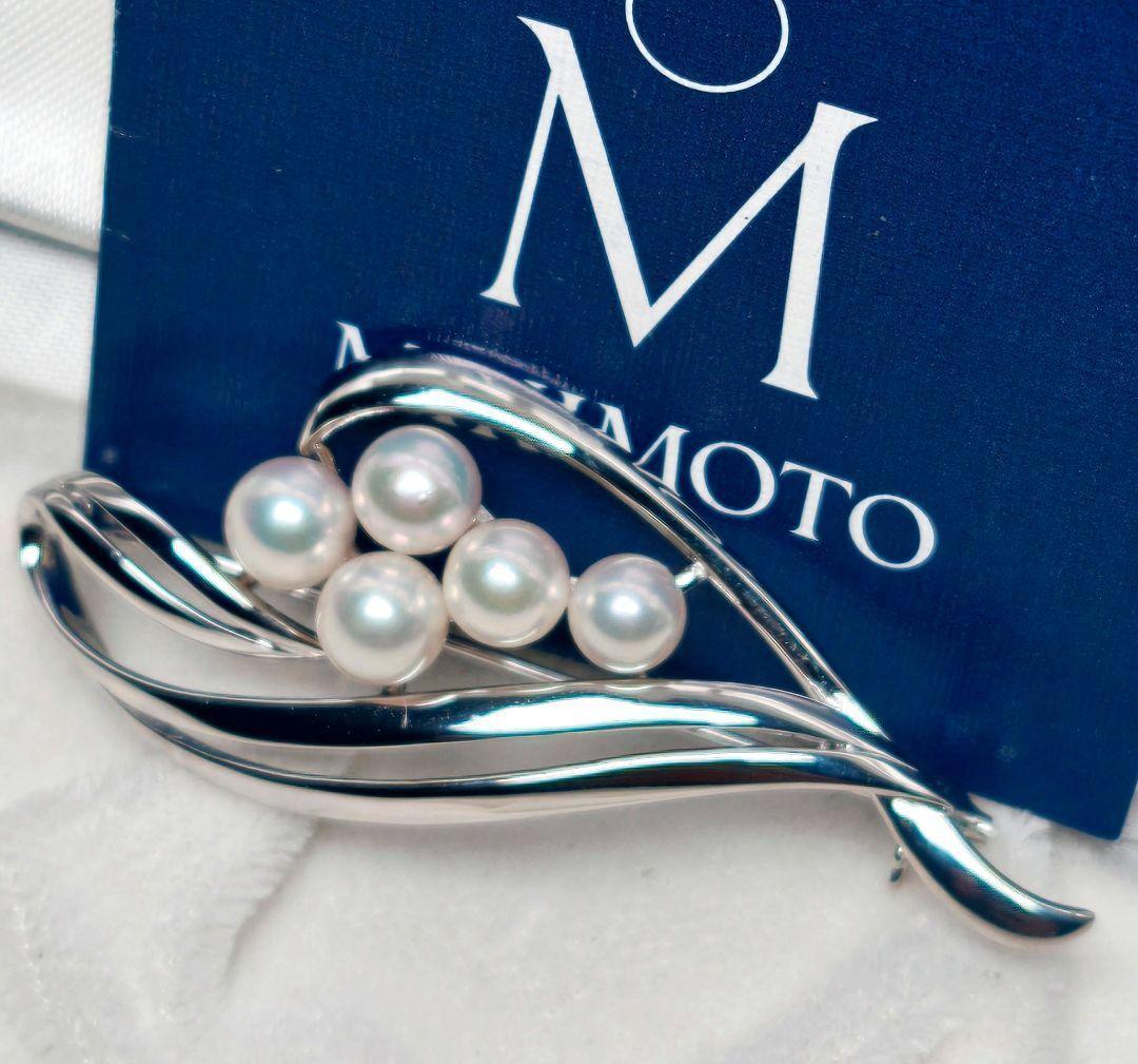 【極美品 最高級!!】ミキモト ブローチ パール フォーマル 5珠 皇室御用達