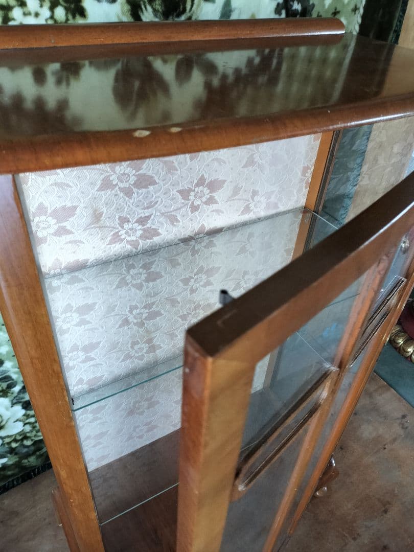 グラスキャビネット　ウォールナット　アンティーク　キャビネット　最終値下げ