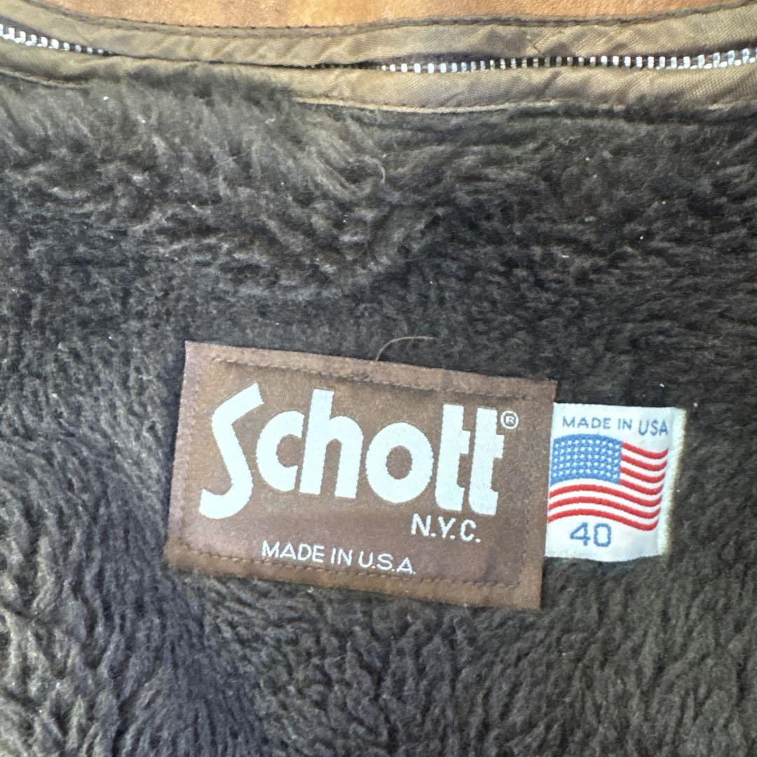 【米国製】Schott レザー ライダースジャケット 40ライナー付 本革