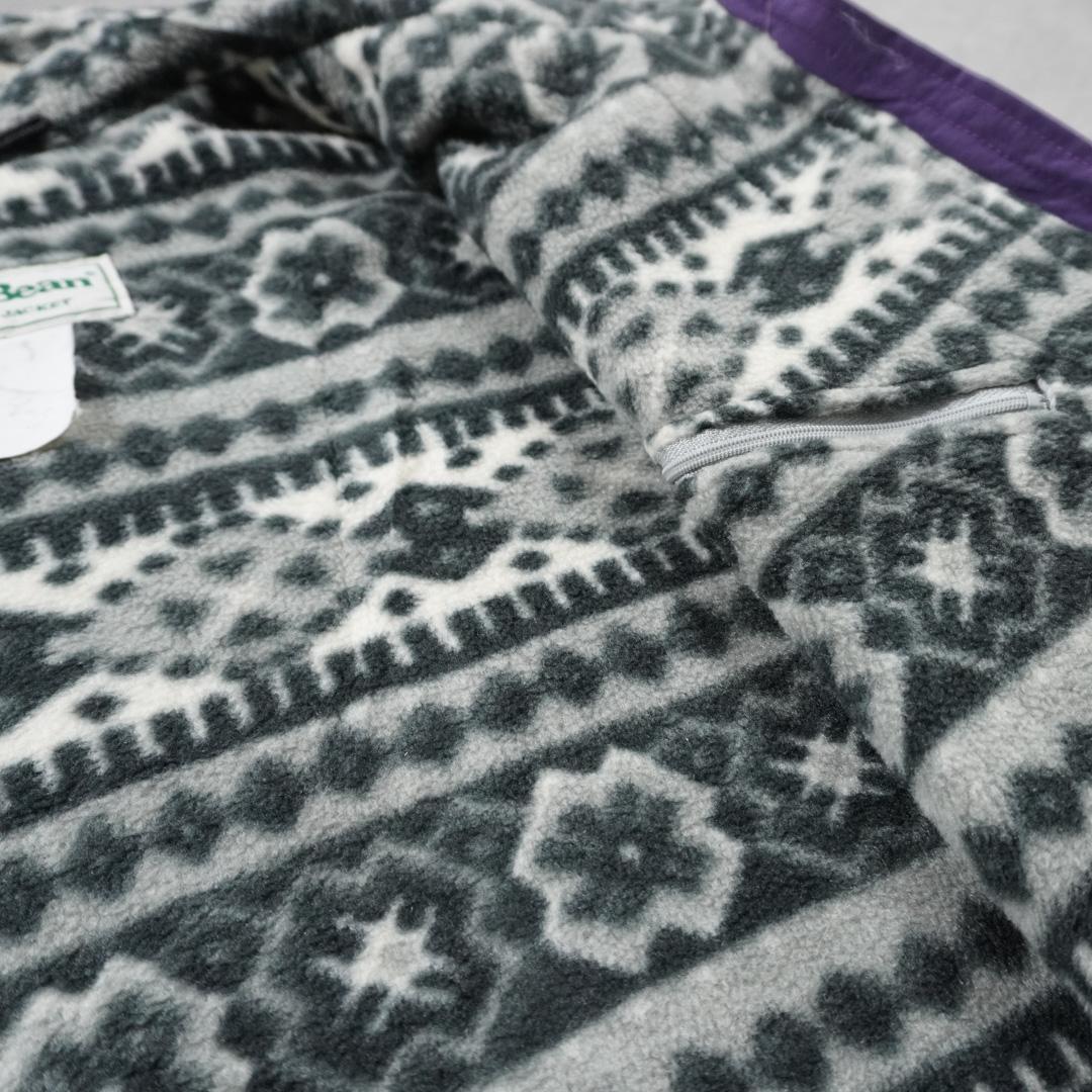 90s L.L.Bean ウォームアップジャケット 裏ノルディック柄 古着