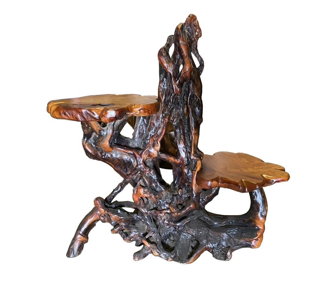 【入手困難 定価60万】高級木製2段テーブル　アンティーク　アジア家具⑪