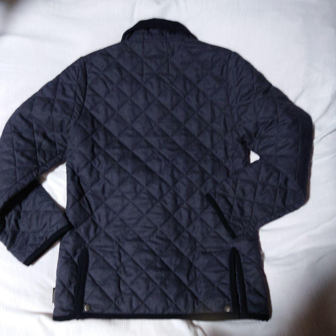 トラディショナルウェザーウェアWAVERLYキルティング人気ネイビー美品暖かい